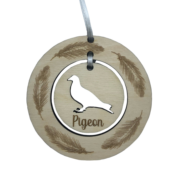 Personalised Pigeon Hanging Decoration ~ Feather Wreath