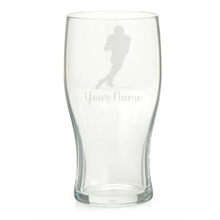 Personalised American Football Player Pint Glass