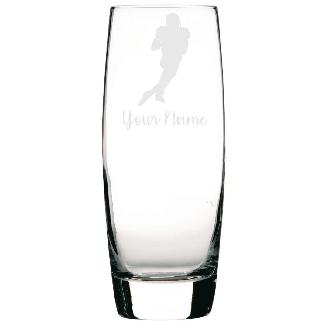 Personalised American Football Player Hi-Ball Glass