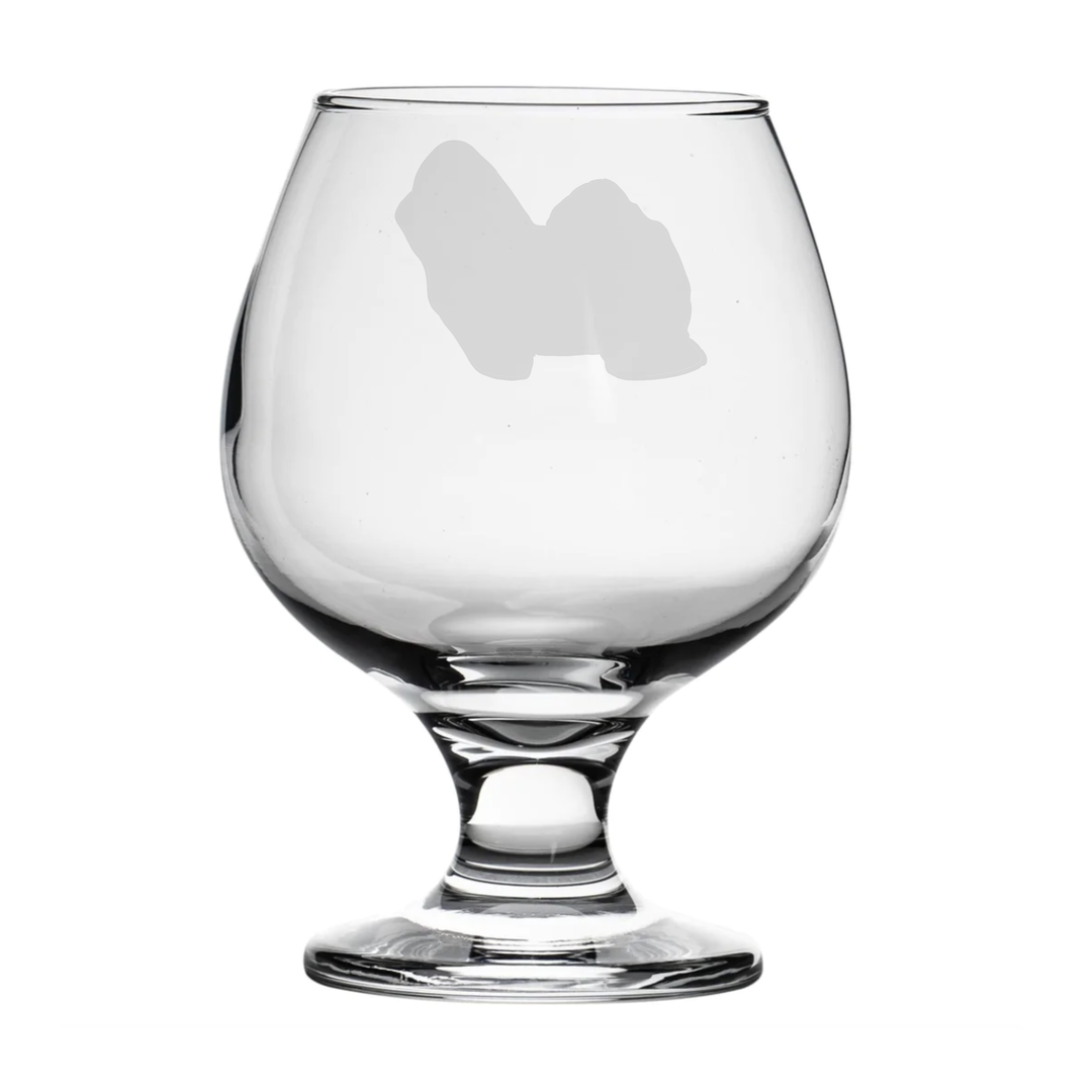 Personalised Bolognese Dog Engraved Brandy Snifter Glass