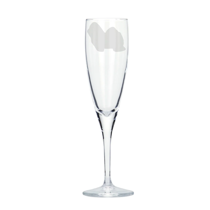 Personalised Bolognese Dog Engraved Champagne Glass