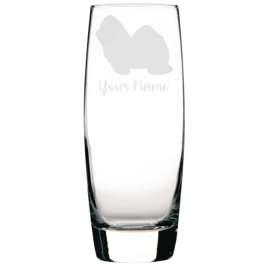 Personalised Bolognese Dog Engraved Hi-Ball Glass
