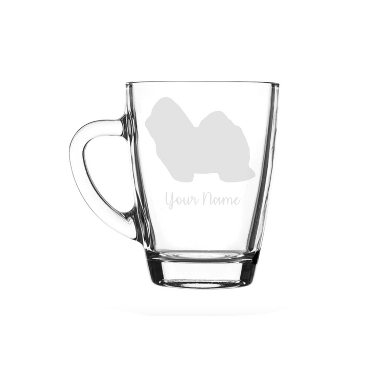 Personalised Bolognese Dog Engraved Glass Mug