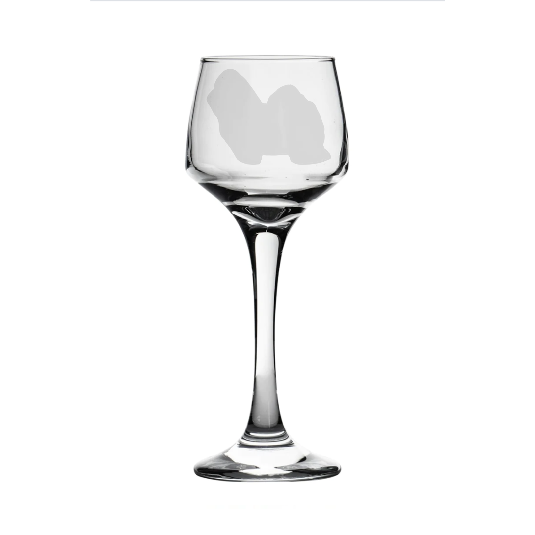 Personalised Bolognese Dog Engraved Sherry Glass