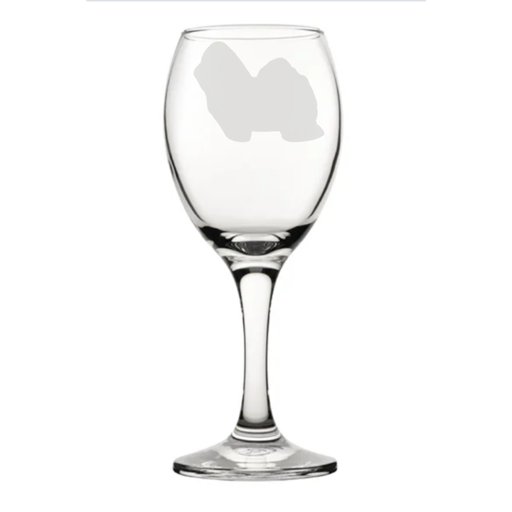 Personalised Bolognese Dog Engraved Wine Glass