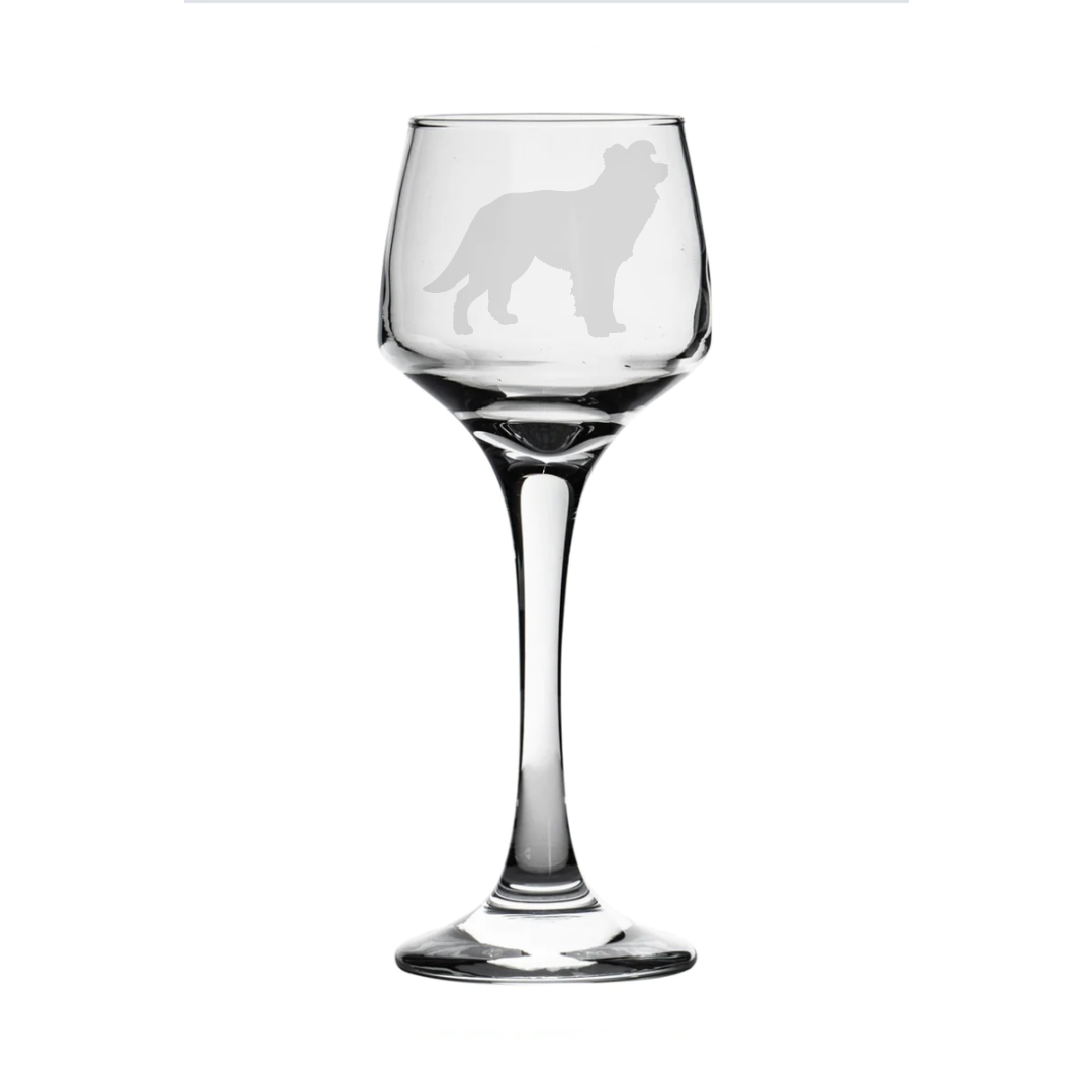 Border Collie Dog Sherry Glass