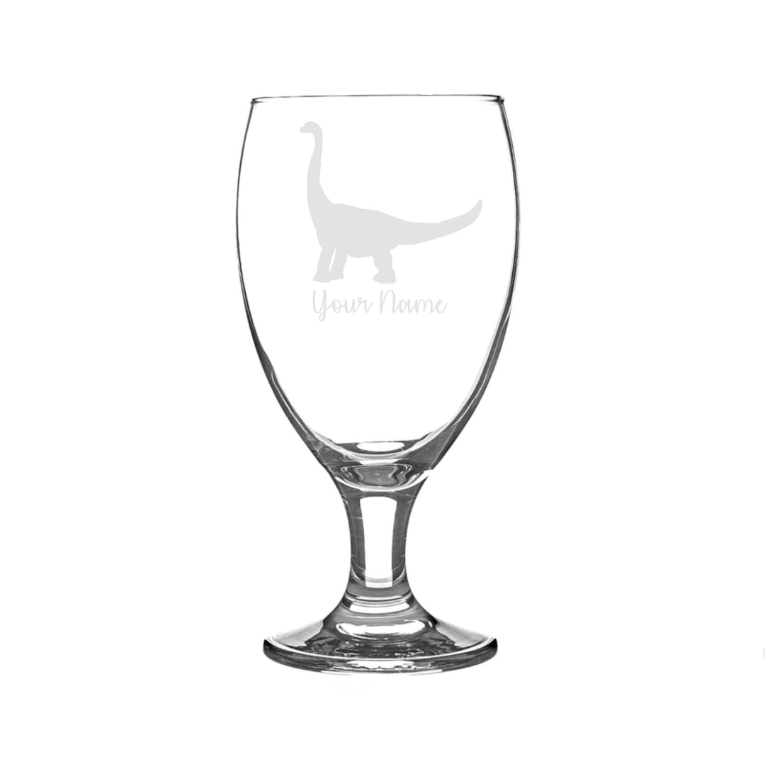 Personalised Brontosaurus Dinosaur Craft Beer Snifter Glass