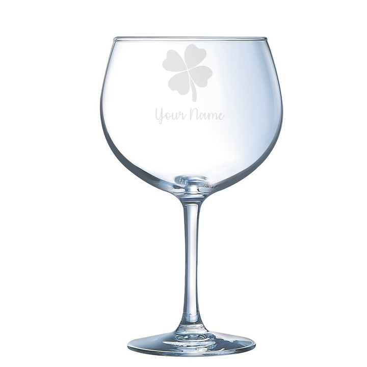 Four Leaf Clover Balloon Gin Glass