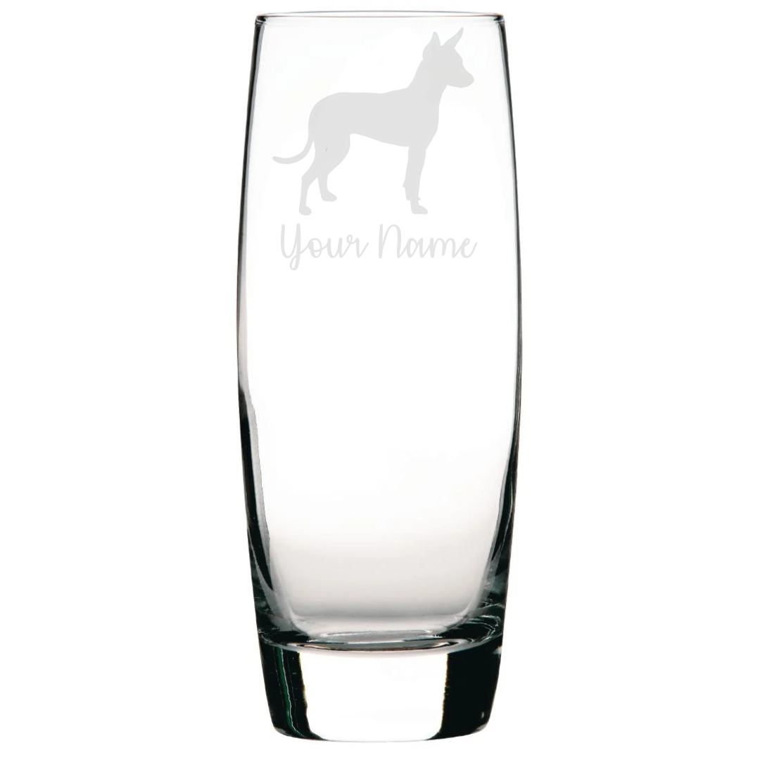 Personalised English Toy Terrier Dog Engraved Hi-Ball Glass