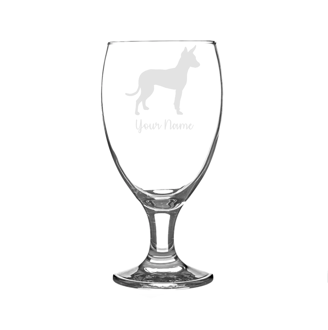 Personalised English Toy Terrier Dog Engraved Craft Beer Snifter Glass