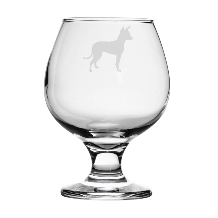 Personalised English Toy Terrier Dog Engraved Brandy Snifter Glass