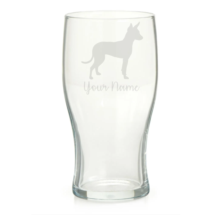 Personalised English Toy Terrier Dog Engraved Pint Glass