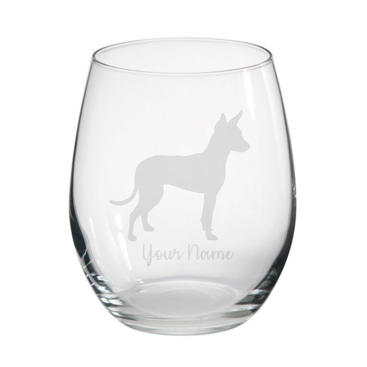Personalised English Toy Terrier Dog Engraved Stemless Glass