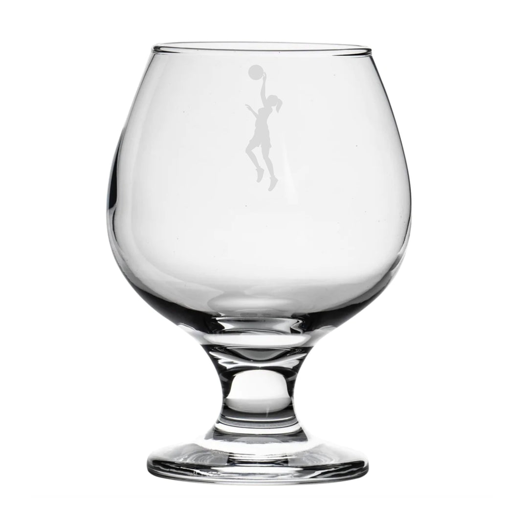 Personalised Female Basketball Player Brandy Snifter Glass