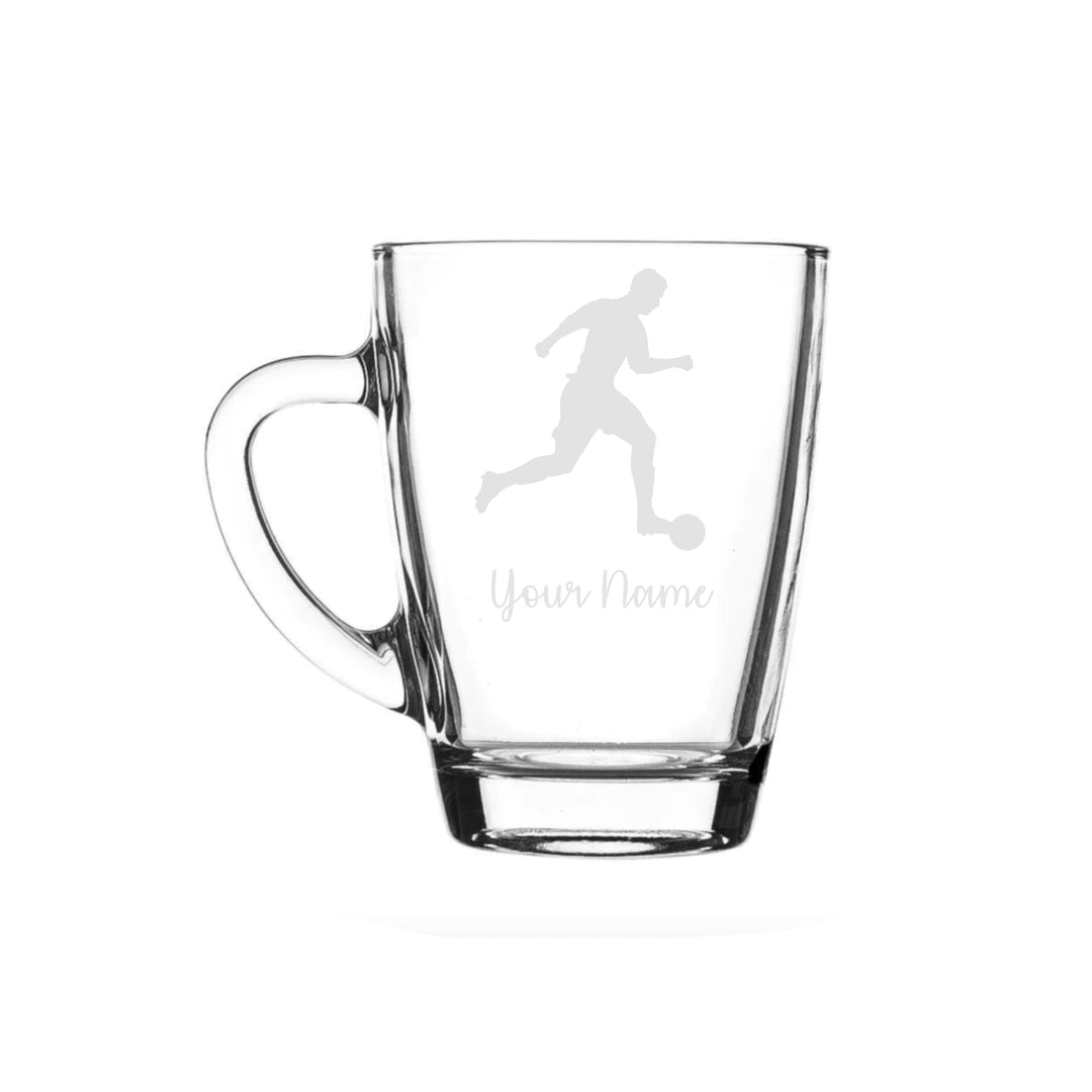 Personalised Footballer Glass Mug