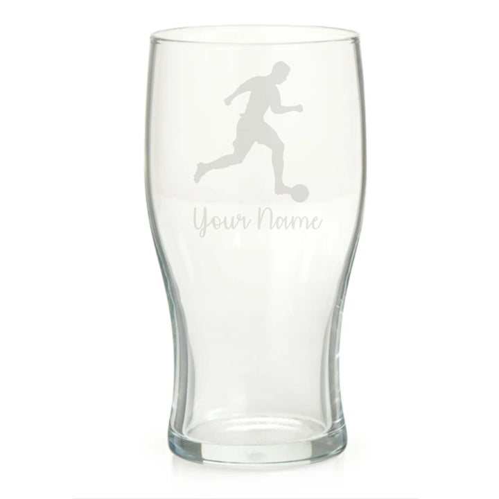 Personalised Footballer Pint Glass