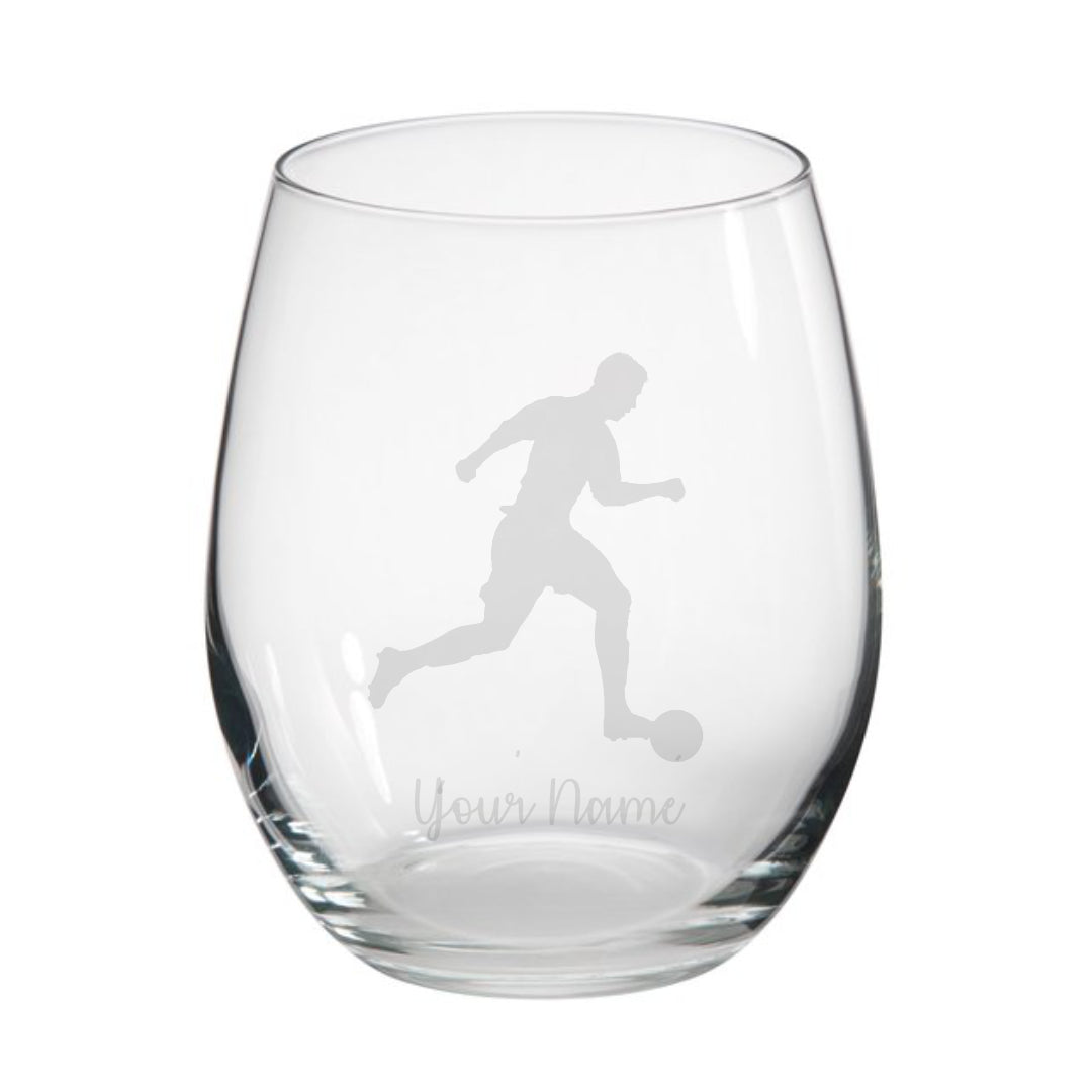 Personalised Footballer Stemless Glass