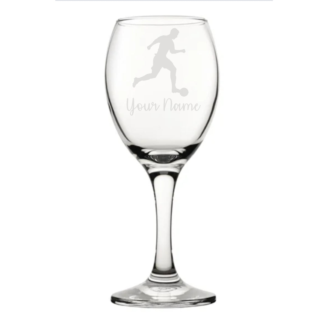 Personalised Footballer Wine Glass