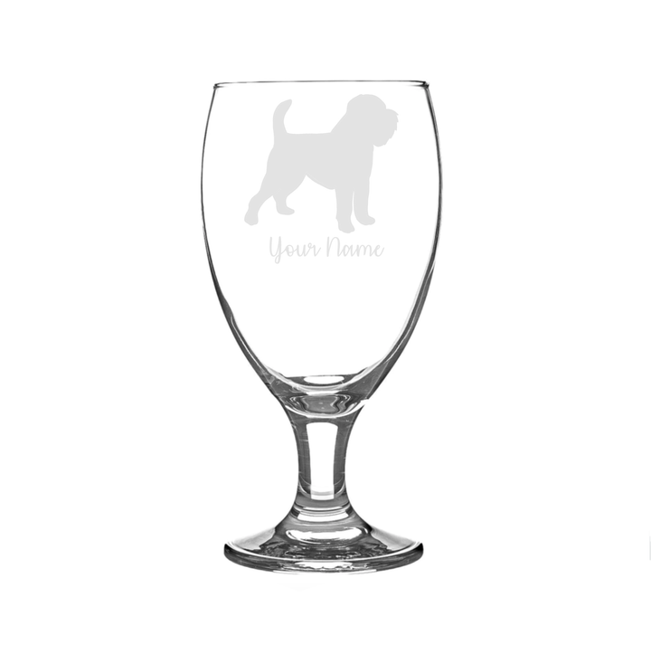Personalised Griffon Bruxellois Dog Engraved Craft Beer Snifter Glass (Brussels Griffon)