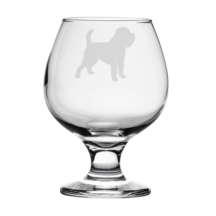 Personalised Griffon Bruxellois Dog Engraved Brandy Snifter Glass (Brussels Griffon)