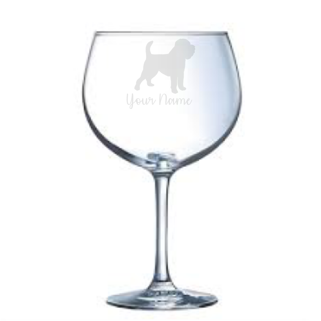 Personalised Griffon Bruxellois Dog Engraved Balloon Gin Glass (Brussels Griffon)