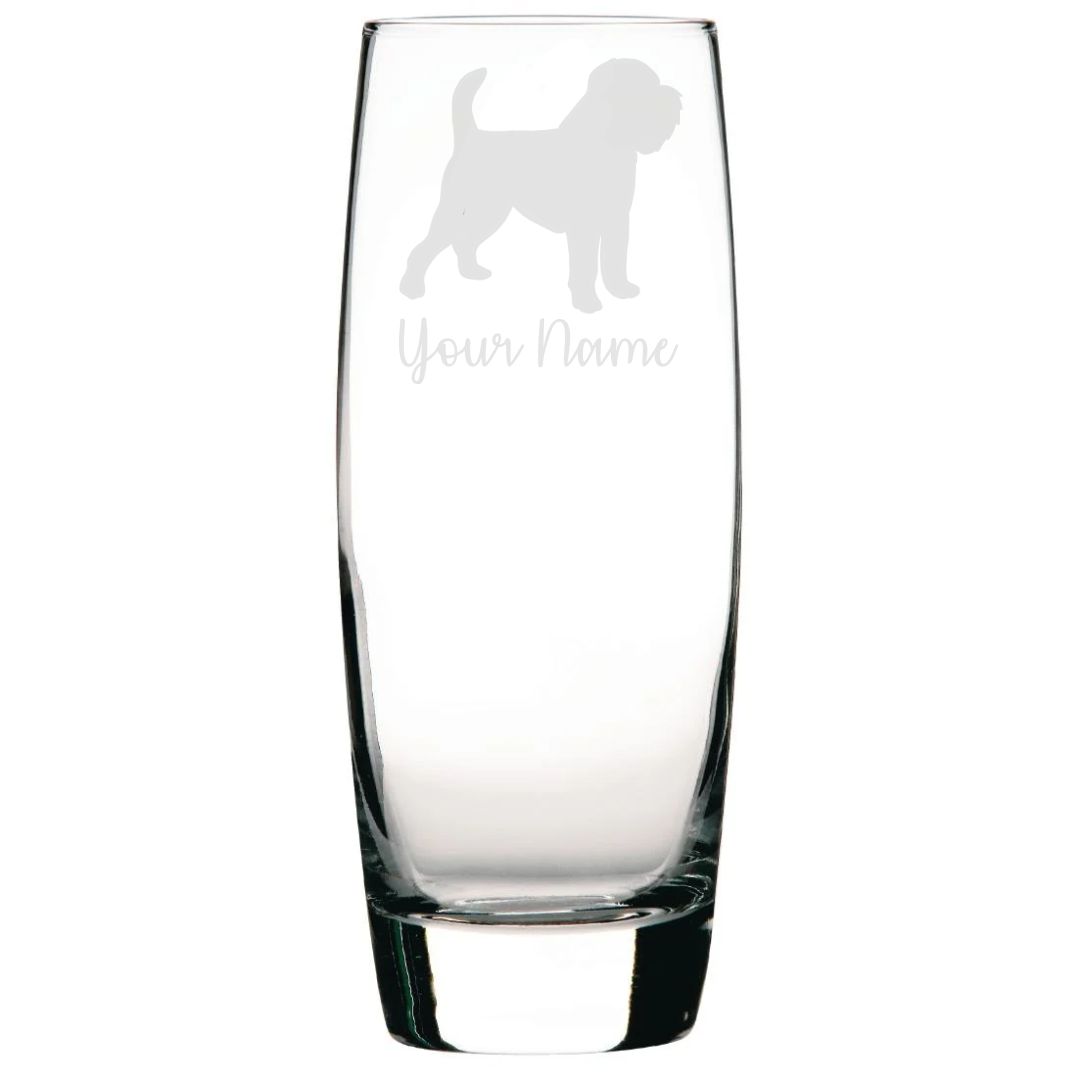 Personalised Griffon Bruxellois Dog Engraved Hi-Ball Glass (Brussels Griffon)
