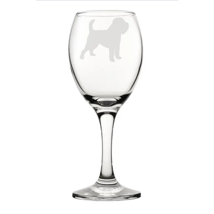 Griffon Bruxellois Dog Engraved Wine Glass (Brussels Griffon)