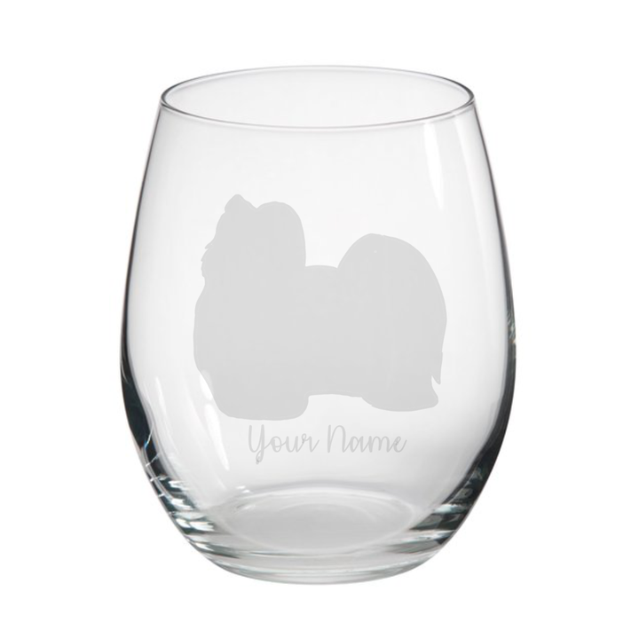 Personalised Havanese Dog Engraved Stemless Glass