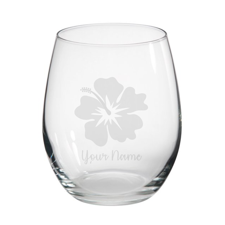 Hibiscus Flower Stemless Glass