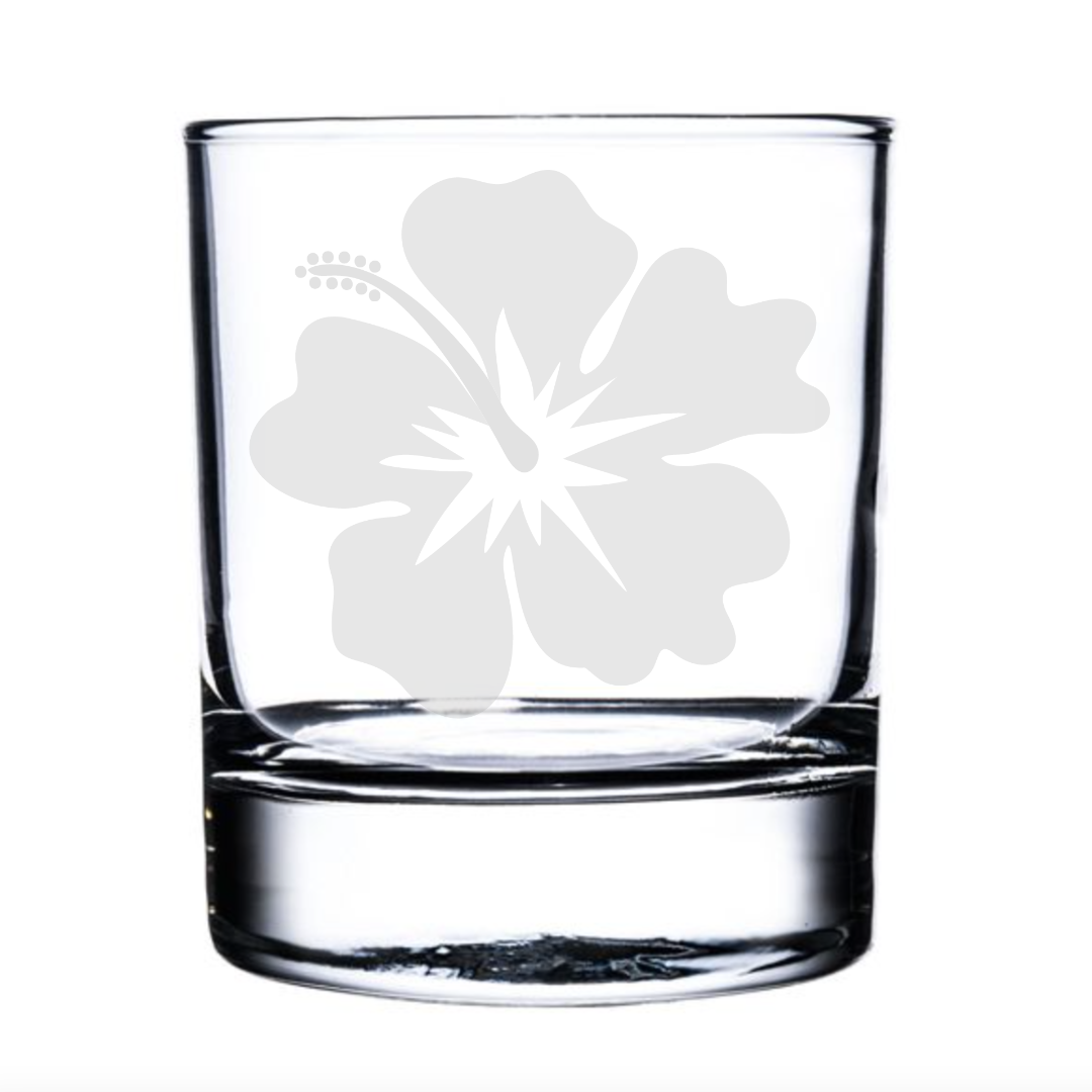 Hibiscus Flower Whisky Glass