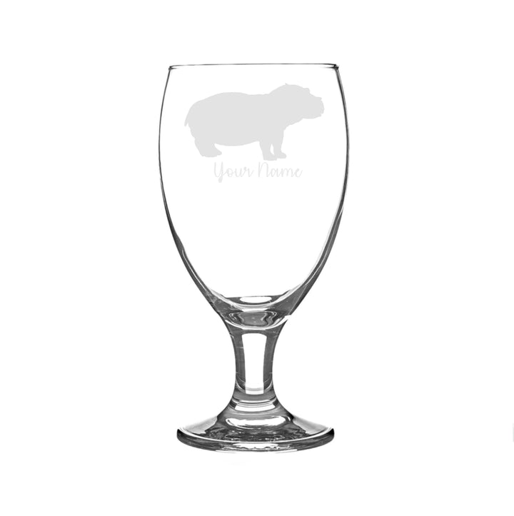 Personalised Hippo Craft Beer Snifter Glass