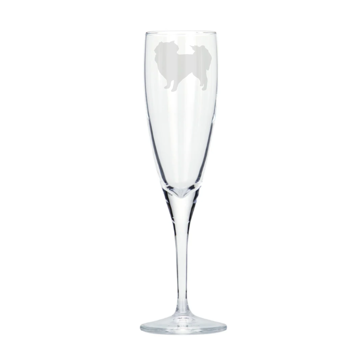 Personalised Japanese Chin Dog Engraved Champagne Glass