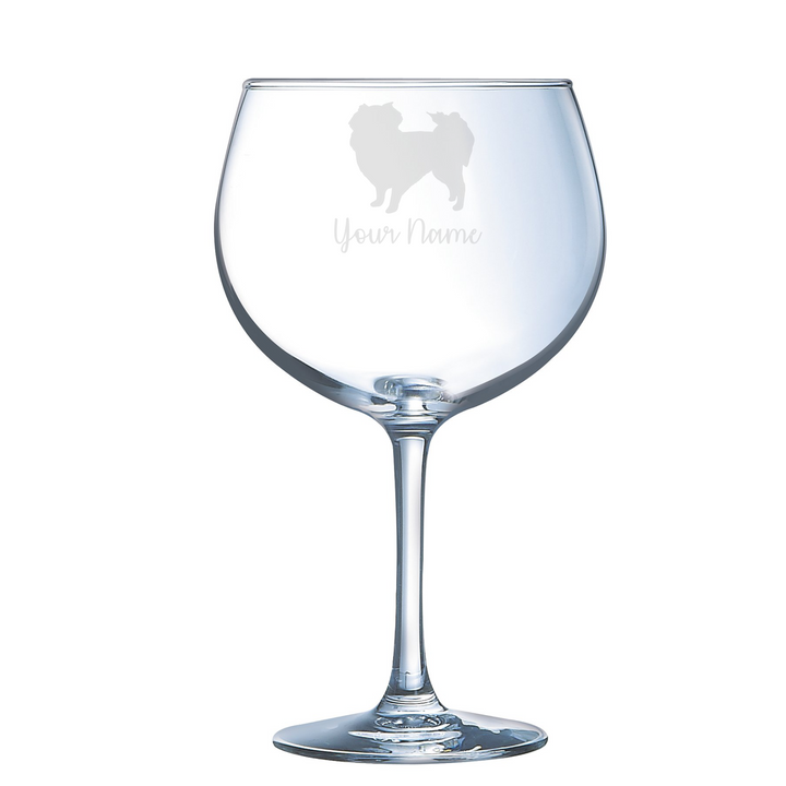 Personalised Japanese Chin Dog Engraved Balloon Gin Glass