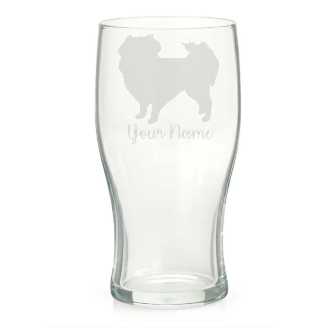 Personalised Japanese Chin Dog Engraved Pint Glass