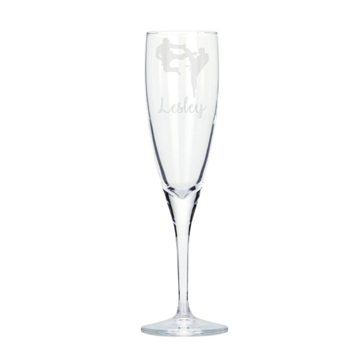 Personalised Karate Champagne Glass