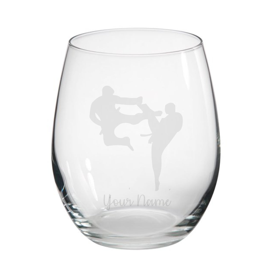 Personalised Karate Stemless Glass