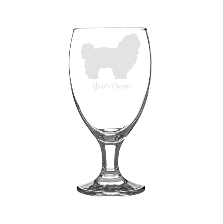 Personalised Lhasa Apso Craft Beer Snifter Glass