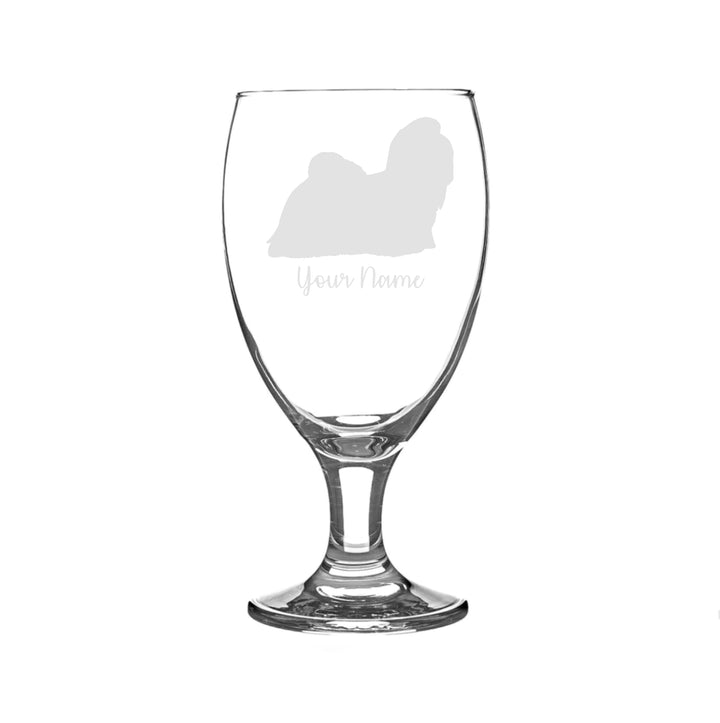 Personalised Longhaired Shih Tzu Craft Beer Snifter Glass