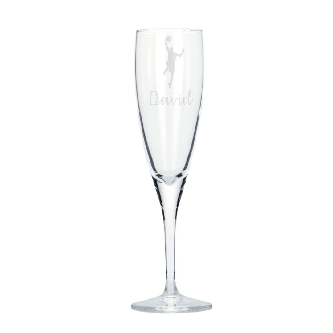 Personalised Male Basketball Player Champagne Glass