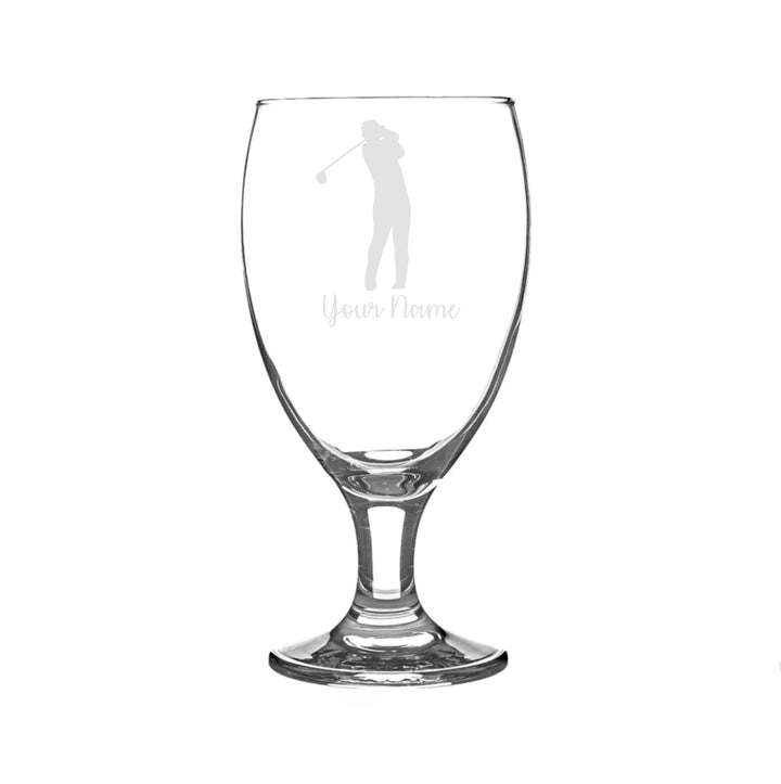 Personalised Male Golf Player Craft Beer Snifter Glass