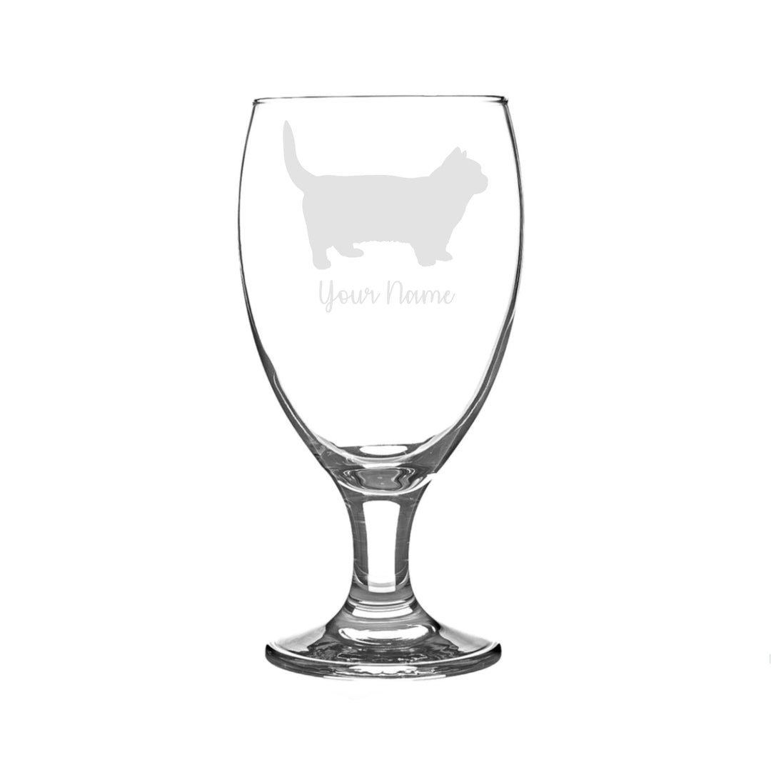 Personalised Munchkin Cat Craft Beer Snifter Glass