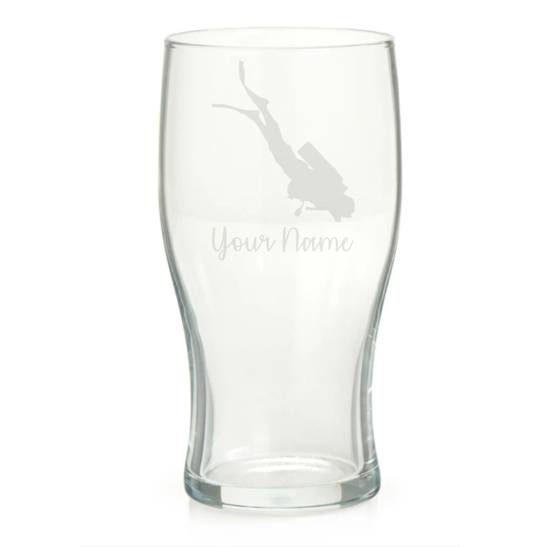 Personalised Scuba Diving Pint Glass