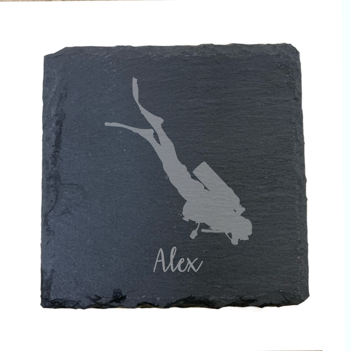 Personalised Scuba Diving Slate Coaster