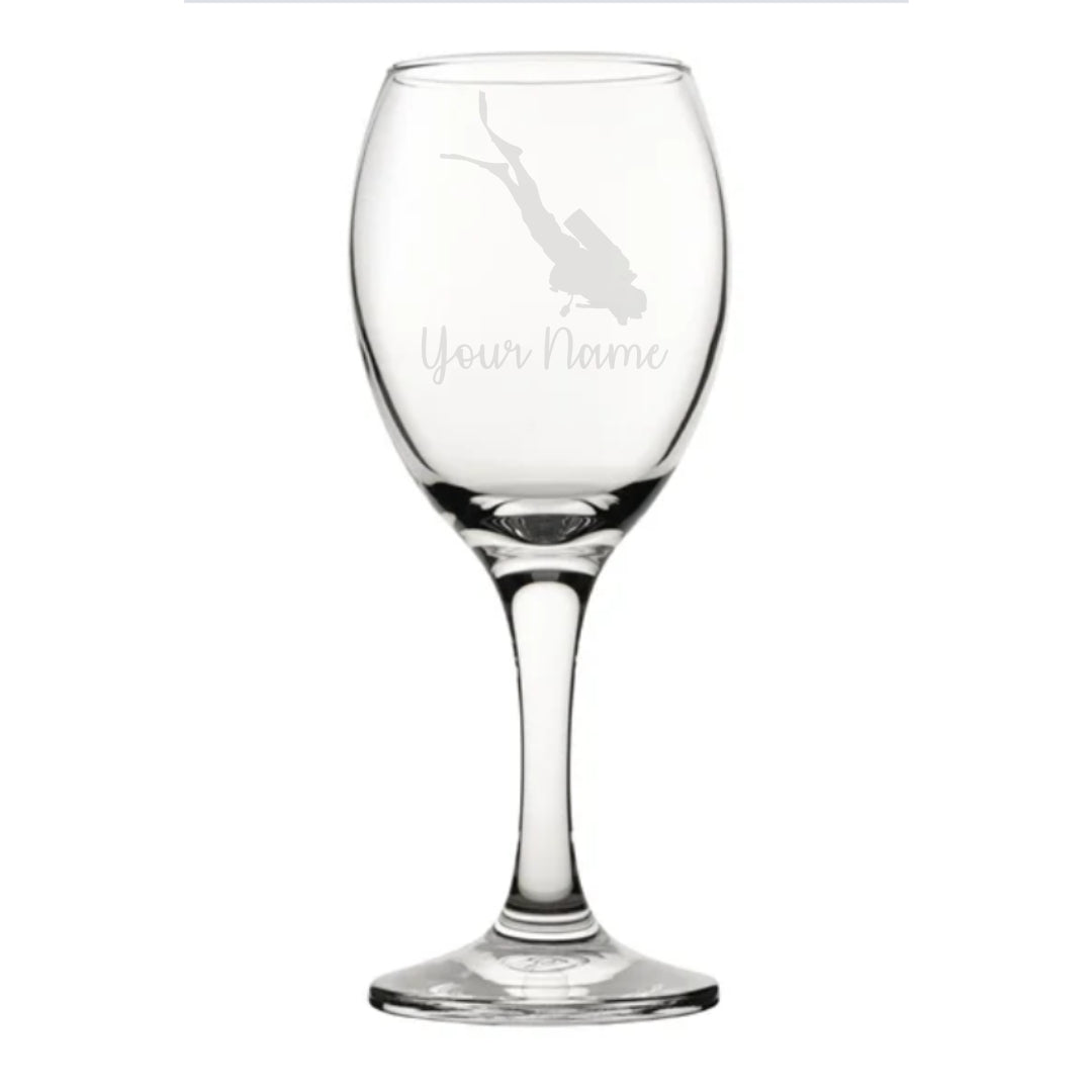 Personalised Scuba Diving Wine Glass