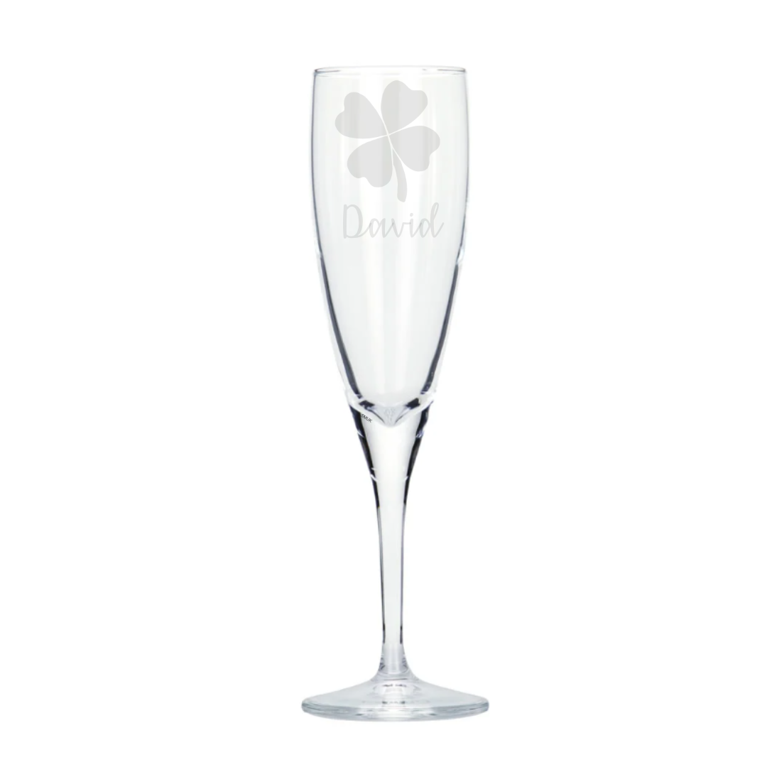 Four Leaf Clover Champagne Glass