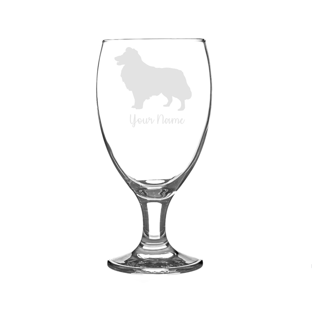 Personalised Shetland Sheepdog Craft Beer Snifter Glass