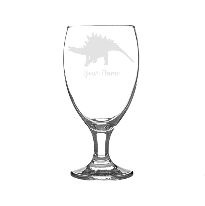 Personalised Stegosaurus Dinosaur Craft Beer Snifter Glass