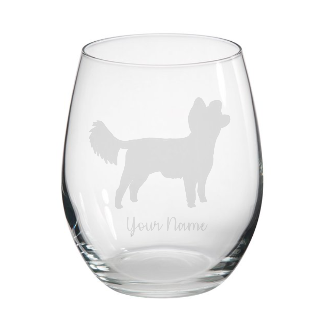 Personalised Toy Terrier Dog Engraved Stemless Glass