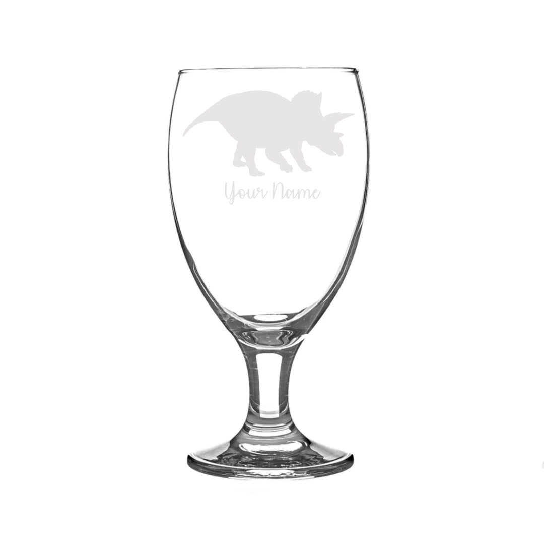 Personalised Triceratops Dinosaur Craft Beer Snifter Glass