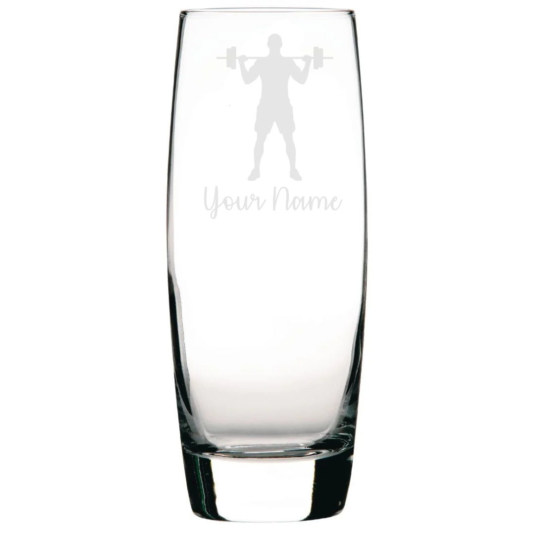Personalised Weight Lifting Hi-Ball Glass